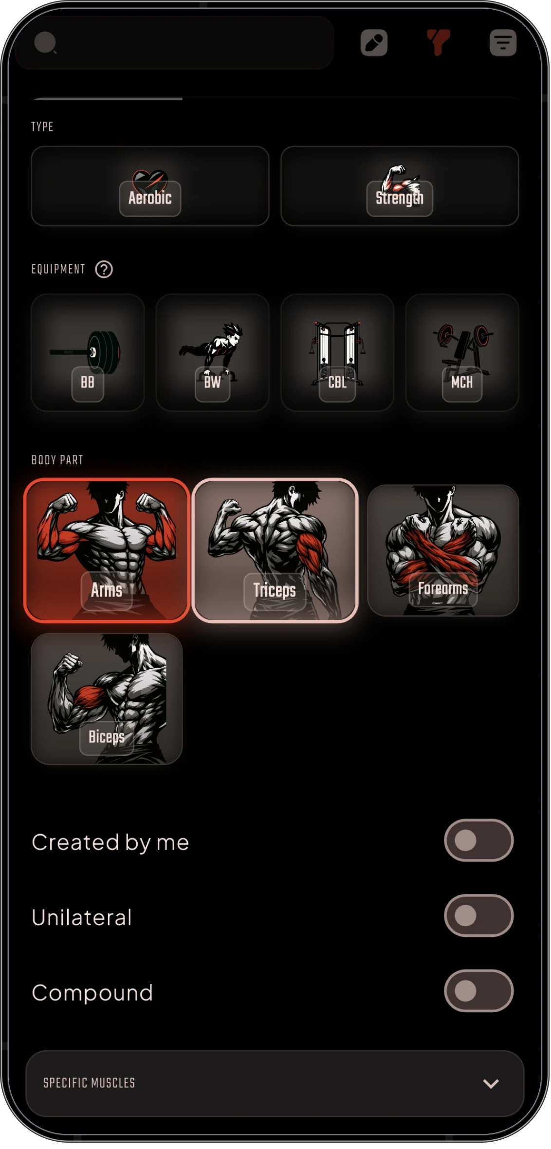 AFTRBRN app activity screen
